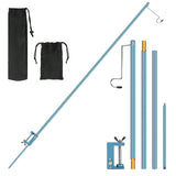 WIOR Camping Lantern Stand, 47 Inch Collapsible Aluminum Alloy Lamp Stand with Stake and Hook, Height Adjustable Lantern Pole Ha