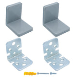 MR BRACKET L Bracket, Gray Shelf Brackets Pack of 2, Heavy Duty Cabinet Hanging Brackets, Plastic Cover Metal Brackets for Shelv