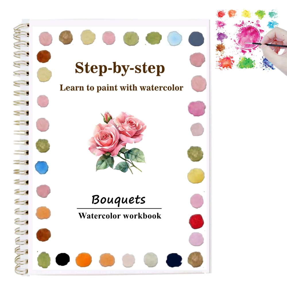 OYVOYV Watercolor Workbooks with 12 Illustractions Beginner Friendly Coloring Book Painting Kit Easy Nature Scenes Paint Set for