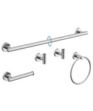 Brushed Nickel Bathroom Accessories Set, SUS304 Stainless Steel 5 Pieces Bathroom Hardware Set, 26 Inch Bath Towel Bar Set, 2 To
