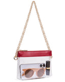 Unilily Clear Bag for Stadium Events, Stadium Approved Small Clear Purse for Women, Crossbody Bag for Concerts & Sports (Dark Re
