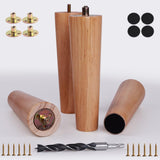 PBUY 8 Inch Heavy Duty Wood Furniture Legs Set of 4 - Solid Replacement Furniture Feet for Sofas - Wooden Couch Legs Sofa Feet C