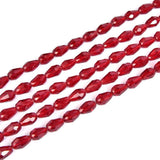 120pcs Czech 12mm Faceted Teardrop Crystal Glass Beads Siam Red