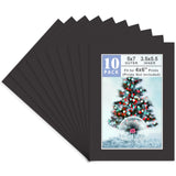 Golden State Art, Pack of 10, 5x7 Classic Black Picture Mats with White Core Bevel Edge for 4x6 Pictures - 4 Ply Thickness