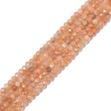 BEADIA Natural Sunstone Beads 4x2mm 120pcs Faceted Rondelle Loose Semi Gemstone Beads for Jewelry Making Design