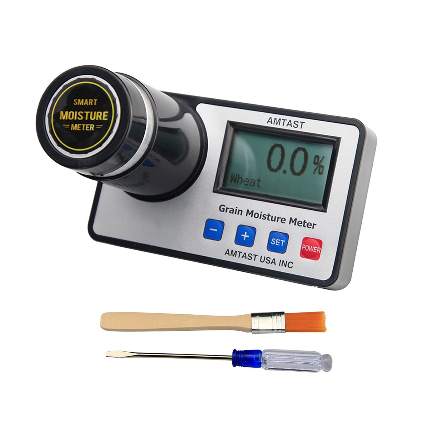 AMTAST Grain Moisture Meter Smart Grain Moisture Tester for 19 Grains Moisture Testing Wheat Maize Corn Rice Soybean Sorghum Rap
