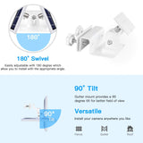 HOLACA Weatherproof Gutter Mount for Ring Solar Panel- Wall Mount Bracket Outdoor Mount Accessories for Ring Solar Panel (White)