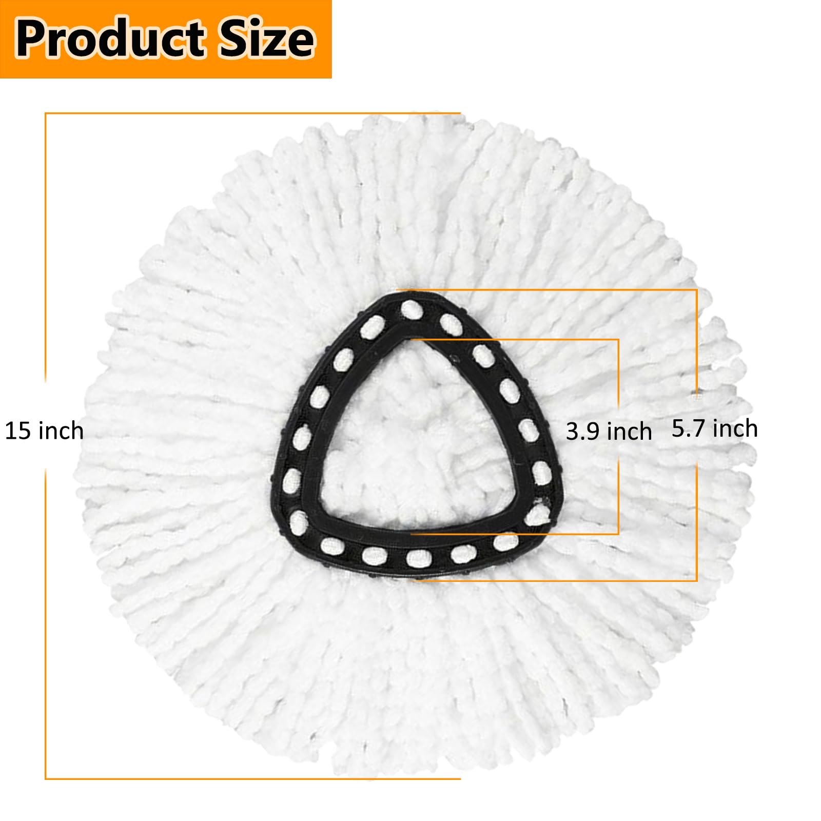 12Pack Spin Mop Replacement Heads,100% Microfiber Mop Head Replacement Compatible with Triangle Spin Mop, 360 Degree Spin Mop Re
