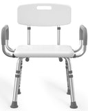 HOMLAND Shower Chair for Inside Shower with Arms and Back, FSA/HSA Eligible 500 lbs Heavy Duty Shower Seat for Bathtub, Height A