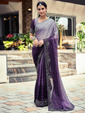 Satrani Womens Pure Georgette Saree (3430S278N_Dark Light Purple)