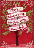 Designer Greetings Most Loving Tree: Mom & Dad Parents Valentines Day Card