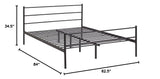 CasaFoyer Alina Platform Queen Bed | Rustic Charm | Sturdy Steel Frame | Supports 1323 lbs | No Box Spring Needed | Compatible with Memory Foam, Spring, Latex, Hybrid Mattresses | Mattress not included