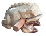 Large 6 Inch Guiros Percussion Instruments Wooden Frog, Wooden Frog Musical Instrument Home Decor Handcrafted Decoration (Natura