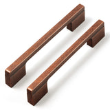 Goo-Ki 6-Park Antique Copper Drawer Handles 3-3/4 in(96mm) and 5 in (128mm) Hole Centers Straight Bar Pull,Antique Copper Solid 