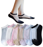Kaneekshi Socks For Women Transparent Ultra Thin Lace Invisible Socks, Fishnet Socks, Summer Socks, Style Mesh Sheer Socks 4 P