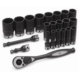Grey Pneumatic 82222D 1/2 Drive 22pc Deep Length Fractional Duo-Socket Set - 12