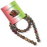 Risyfjew 50PCS 8mm Natural Dragon Bloodstone Beads Gemstone Round Loose Beads for Jewelry Making Chakra Crystal Stone Beads for 