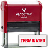 Terminated SelfInking Office Rubber Stamp (Red Ink) Q400