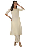 Libas Women'S Cotton Yoke Design Straight Kurta (37221_Off White