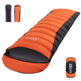 QEZER Down Sleeping Bag for Adults, 600 Fill Power for Cold Weather. Ultralight with Compression Sack, Ideal for Backpacking, Ca