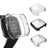 GHIJKL 3 Pack Screen Protector Compatible Fitbit Versa 2 Case, Ultra-Thin Slim Soft TPU Protective Case All-Around Full Cover Bu