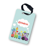 Funcart Customized Luggage Tag For Travel/School Animals On The Train Theme Personalized Name Mdf 2.5 * 3.75 Multicolor 