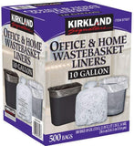 Kirkland Signature RutaVm 10 Gallon Clear Plastic Trash Bags, 23 x 25 Inches, 0.34 Mil, 125/Roll, 4 Rolls/Case (500 Bags Total, 