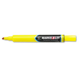 MarksALot Permanent Marker, Chisel Tip, Large, Yellow Ink AVE08882