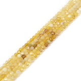 3mm Yellow Opal Faceted Gemstone Round Loose Beads Strand 15.5-16 DIY Jewelry Making