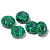2TTFishoo 15PCS Big Hole Natural Stone Beads Gemstone for Jewelry Making,Rondelle European Loose Beads for DIY Making,Malachite(