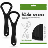 Merlein Tongue Cleaner For Adults, 32 Count, Disposable Tongue Cleaner, Hygienic Scraper, Recycled Plastic, Clean Tongue, Promot