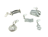 Shiani Set of 10 London Theme Double Decker Bus, Bridge, Note Metal Charm Mini Keyrings/Zip Pullers for Zippers, Bags, Pouch & D