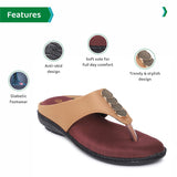 Ortho Joy Fancy Doctor Slippers | Stylish Chappal For Women | Comfortable Sandals For Women Stylish,Beige,3,B0B15G1GZX