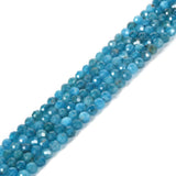 3mm Apatite Faceted Gemstone Round Loose Beads Strand 15.5-16 DIY Jewelry Making