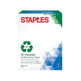 Staples 50 Percent Recycled Multipurpose Paper, 8 1/2 x 11, Ream