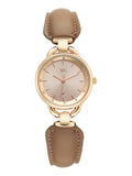Fastrack Vyb Muse With Quartz Analog Rose Gold Dial Rose Gold Pu Leather & Alloy Strap Watch For Girls - Fv60114Wd01W