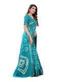 Satrani Womens Woven Cotton Blend Saree (1985St483_Ocean Blue)