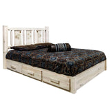 Montana Woodworks Wolf Design Laser Engraved Platform Bed In Clear Lacquer Finish (Twin: 83 In. L X 46 In. W X 47 In. H (252 Lbs