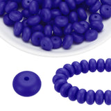 HARFINGTON 110Pcs Silicone Beads 14mm Lentil Rubber Focal Beads Bulk for Pens Keychain Bracelet Necklace DIY Crafts Making, Navy