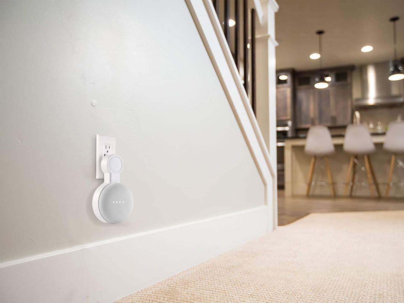 Outlet Wall Mount Holder for Google Nest Mini and Google Home Mini, A Space-Saving Accessories with Cord Management for Google M
