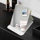 SYHITOU Foldable Travel Makeup Mirror, Adjustable Angle Portable Standing Vanity Mirror, Compact PU Leather Design for Home/Camp