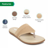 Ortho Joy Fancy Doctor Slippers | Comfortable Flat Sandals For Women Stylish,Cream,5,B09YDFVLH6