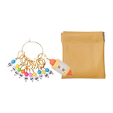Trendivibe Knitting Stitch Marker With Counter Lightweight Diy Crafts For Weaving Parts Gold A