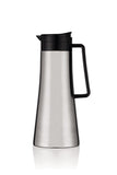 Bodum 37oz Bistro Double-Wall Vacuum Insulated Thermo Jug, Black Plastic Handle and Lid, Brushed Stainless Steel