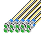 Gebildet 10pcs 6mm LED Metal Indicator Light 110V-220VAC Waterproof Signal Lamp (Green)