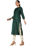 Libas Women'S Silk Regular Kurta (29276_Green