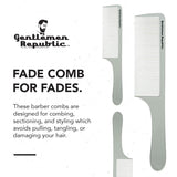 Gentlemen Republic Fade Comb for Men's Hairstyles - Soft Round Tips, Precision Teeth with Sturdy Body for Fades, Blending, and C