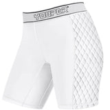 Youper Womens Classic Softball Sliding Shorts, Compression Padded Slider Shorts (White, X-Small)