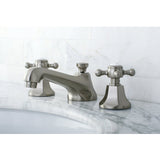 Kingston Brass Ks4468Bx Metropolitan Widespread Lavatory Faucet With Metal Cross Handle, Brushed Nickel,8-Inch Adjustable Center