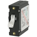 Blue Sea Systems 7222 A-Series White Toggle Circuit Breaker, Single Pole, 30A